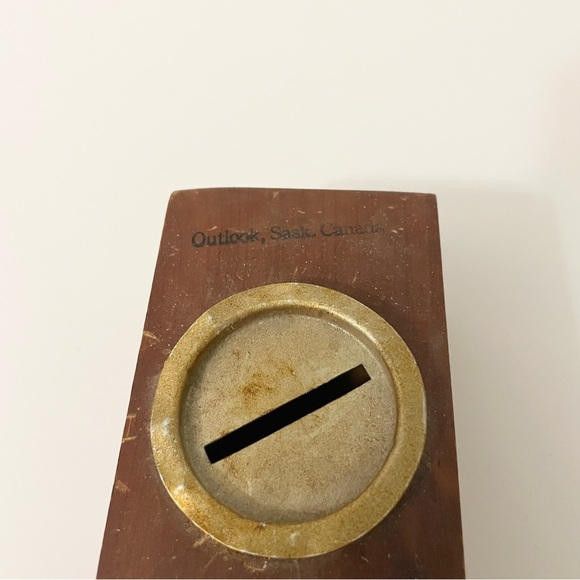 Vintage Wooden Cuss Box Coin Bank Saskatchewan Canada - Picture 6 of 10